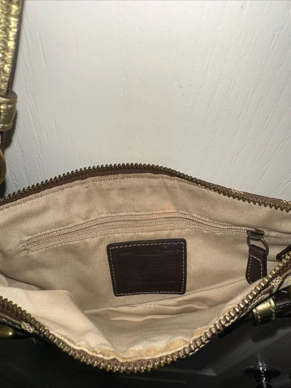 Vintage Y2K Coach 2005 Mini Belt Shoulder Bag in Khaki Brown - 5107